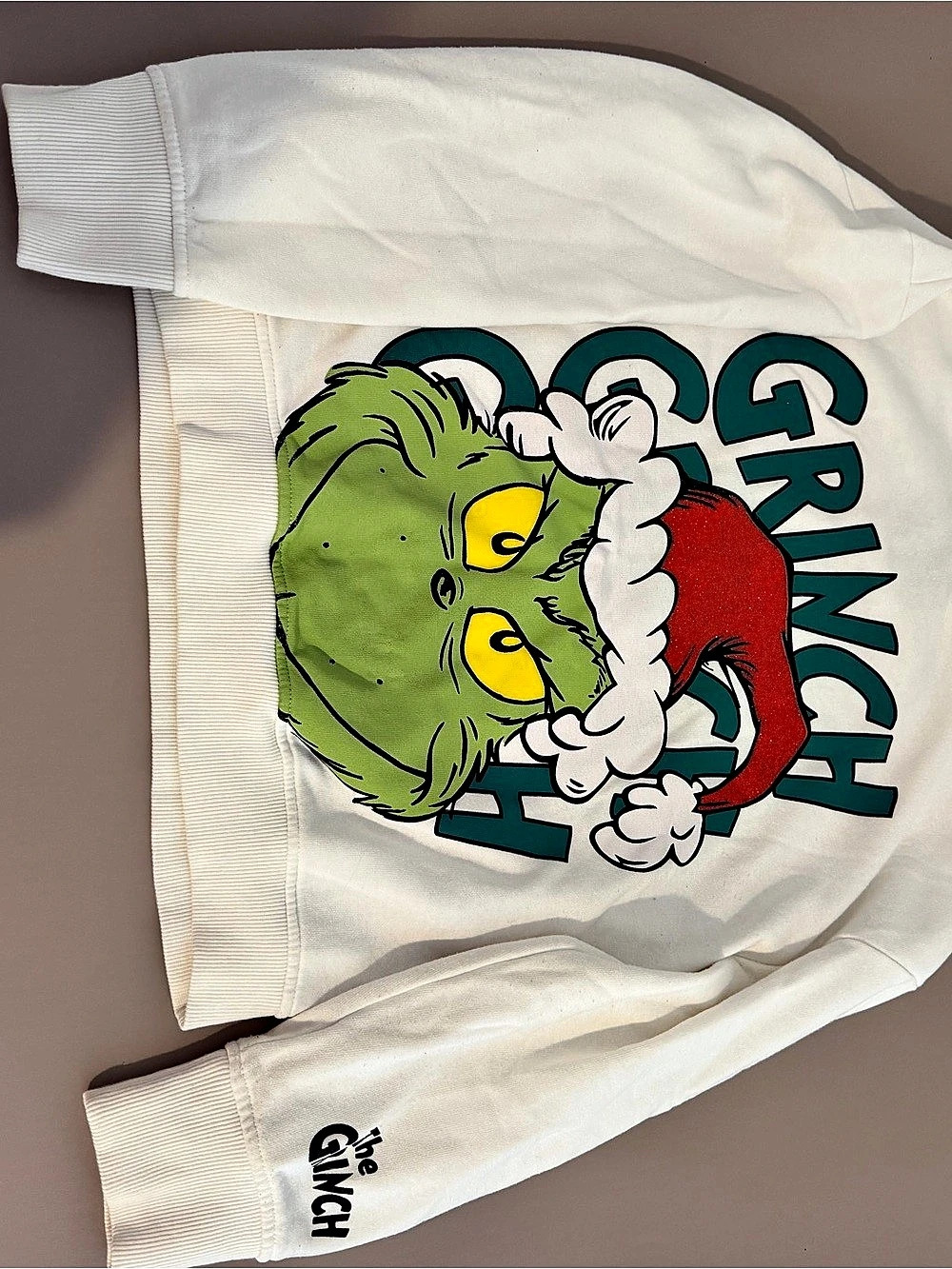 The Grinch Graphic Sweatshirt White & Green 10 Years